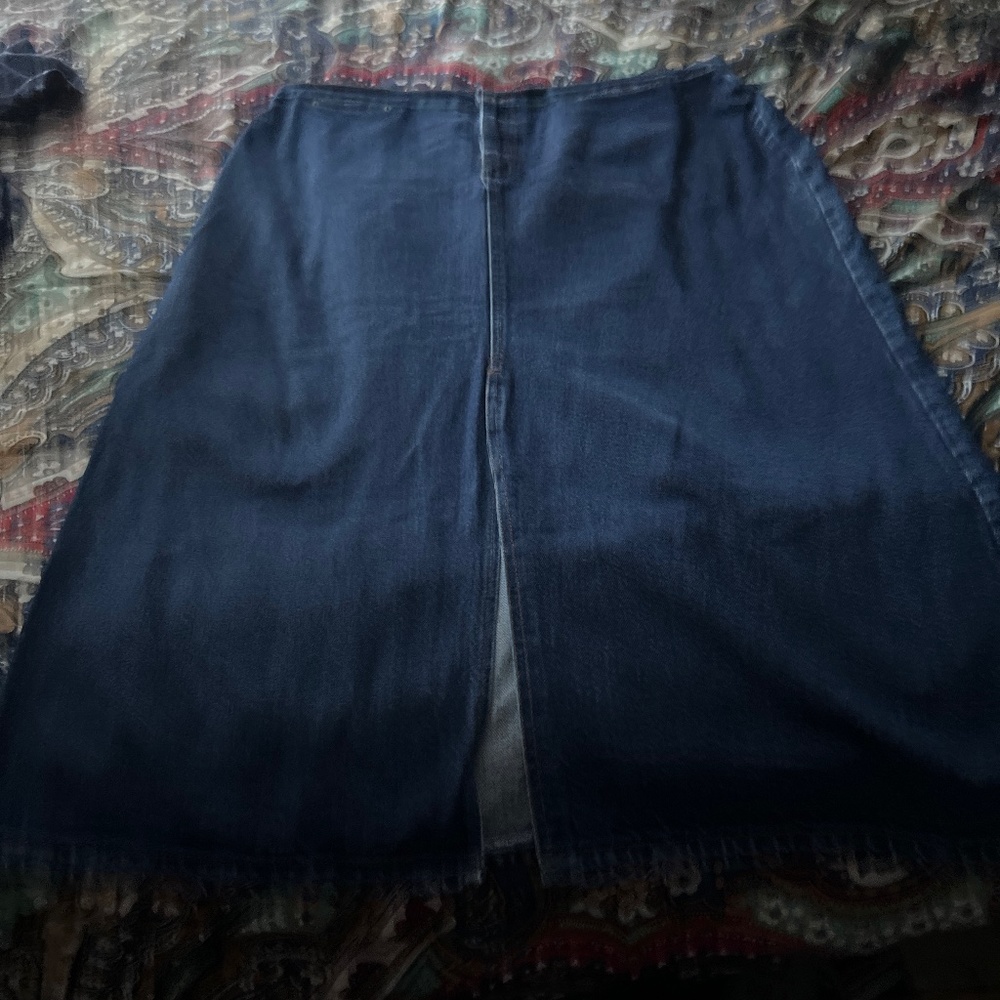 Ashley Stewart Dark Wash Denim Jean Maxi Skirt Women’s Plus Size 3X